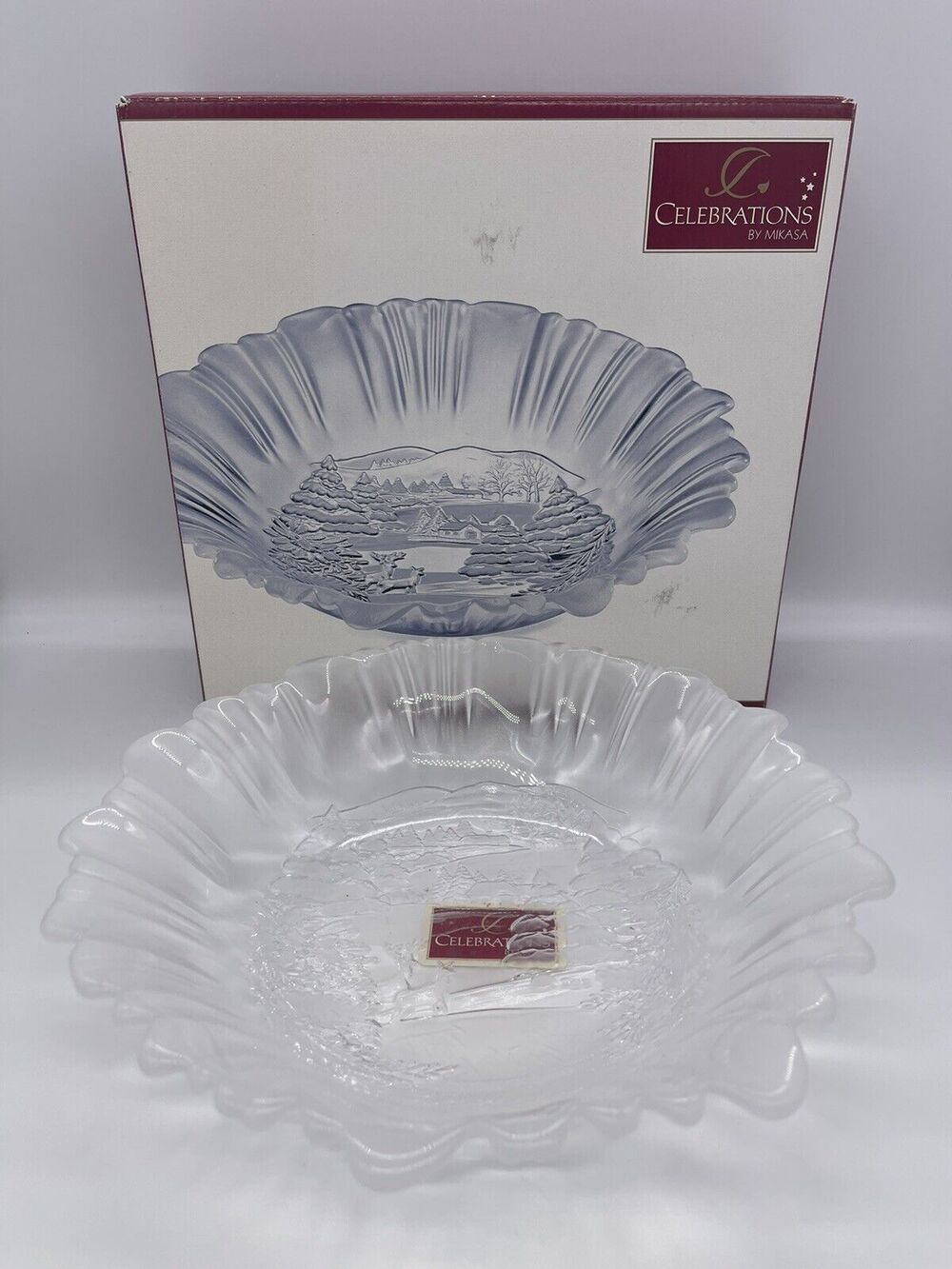 NIB Mikasa Celebrations Winter Dreams Serving Bowl 10.5"